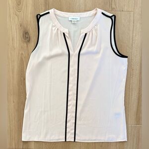 Calvin Klein Blush Pink & Black Sleeveless Top Size S